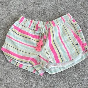 Vineyard Vines Pink and Yellow Striped Athletic Shorts